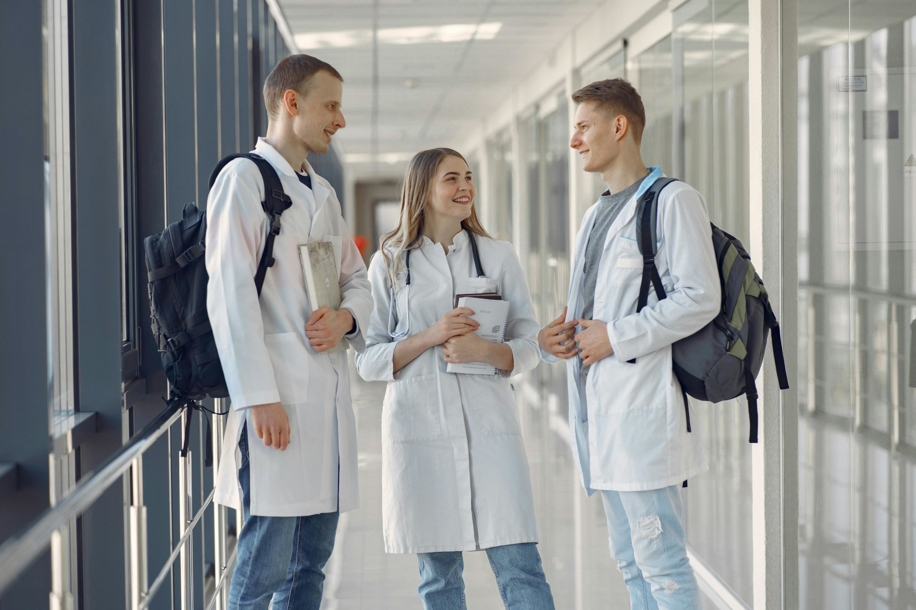 Medical students studying together